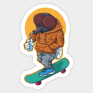 Cool Skateboarding Insect Illustration Sticker